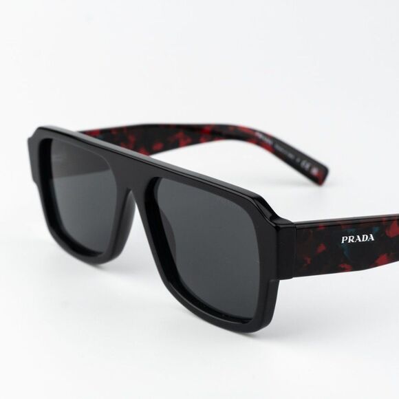 Prada Sunglasses Black Dark Grey Pilot PR22YS 1AB5S0 BRAND NEW - Picture 5 of 11
